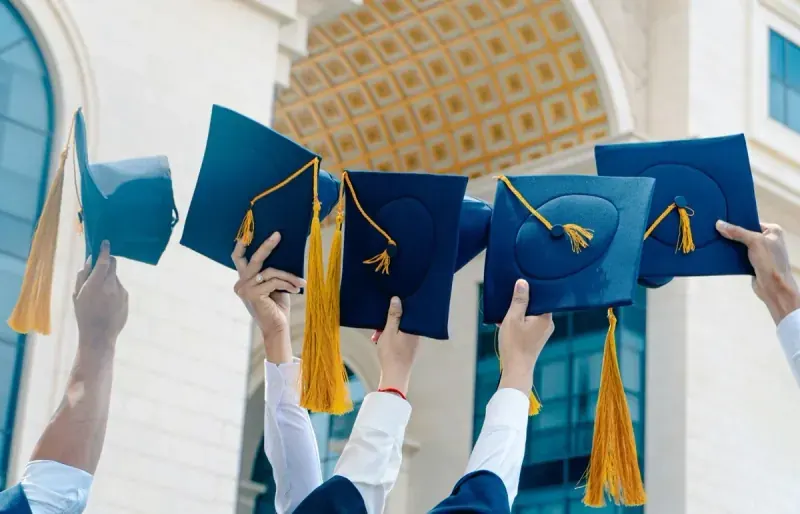 Graduation cap and diploma