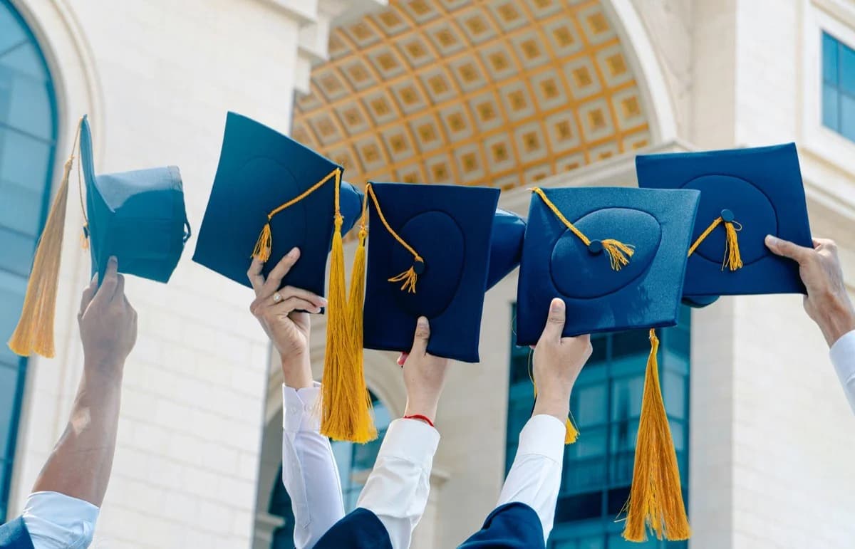 Graduation cap and diploma